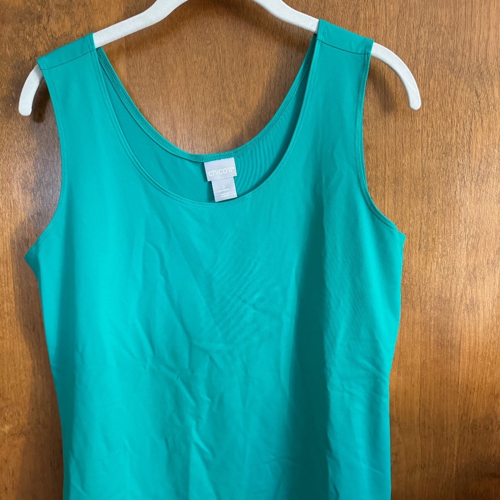 chico's brand tank top, jade green, stretchy, brand size 2 (L)